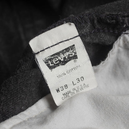 LEVI'S 90s Made in USA Overdyed Black 501 Jeans Size 38×30