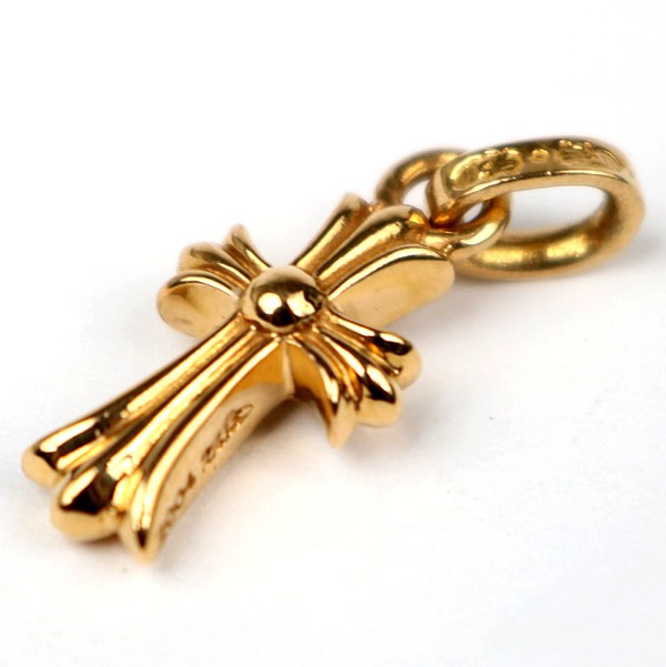 CHROME HEARTS 22K Baby Fat Cross Charm Gold