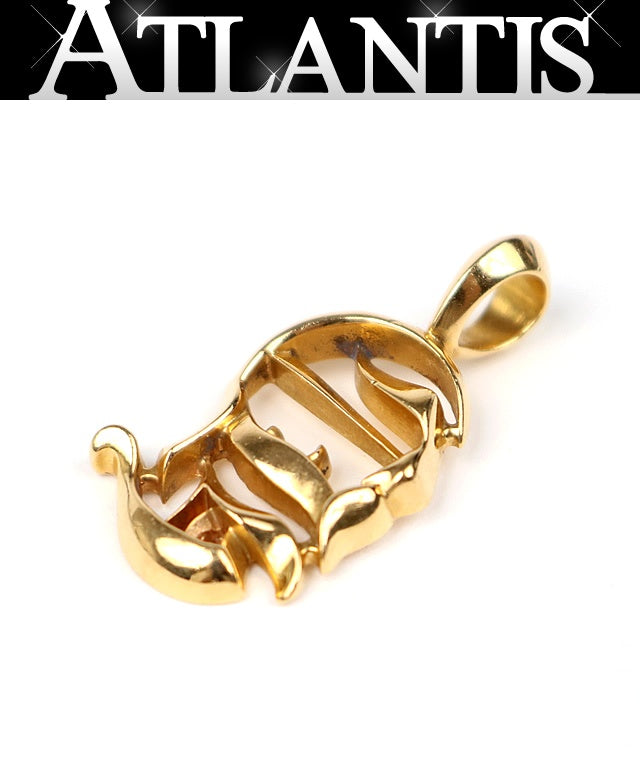 CHROME HEARTS 22K Vertical Logo Pendant Charm Gold
