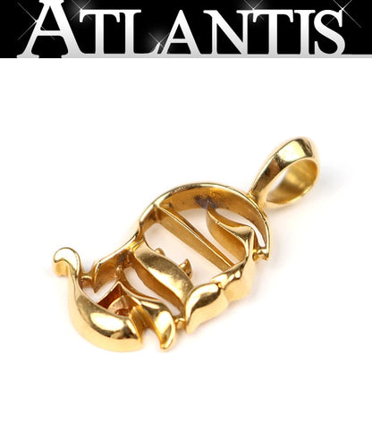 CHROME HEARTS 22K Vertical Logo Pendant Charm Gold