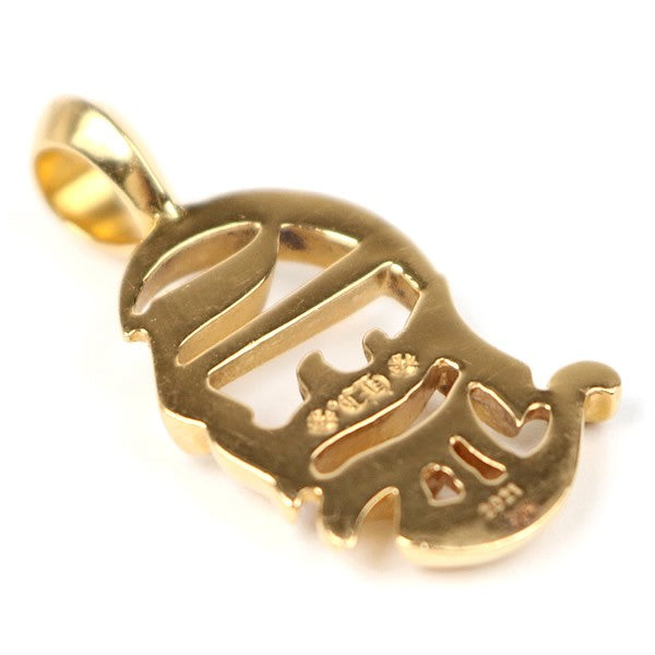 CHROME HEARTS 22K Vertical Logo Pendant Charm Gold