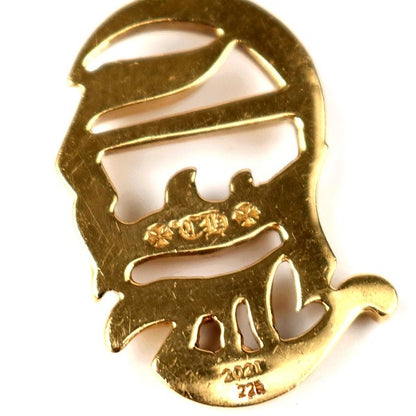 CHROME HEARTS 22K Vertical Logo Pendant Charm Gold