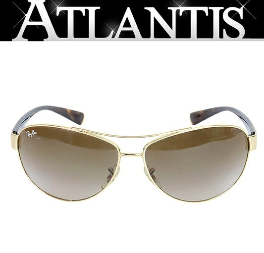 RayBan Gold Brown Teardrop Sunglasses RB3386 Size 63□13