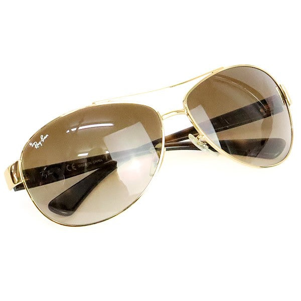 RayBan Gold Brown Teardrop Sunglasses RB3386 Size 63□13