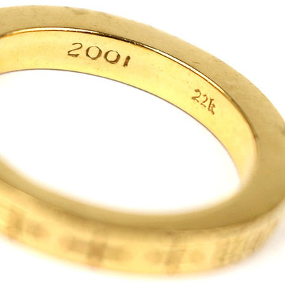CHROME HEARTS 22K 3mm Spacer Ring YOU" Gold Size JP 19.5