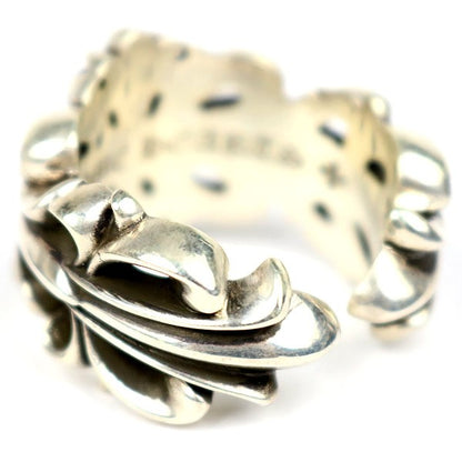 CHROME HEARTS Double Floral Cross Ring Silver 925 Size JP 24