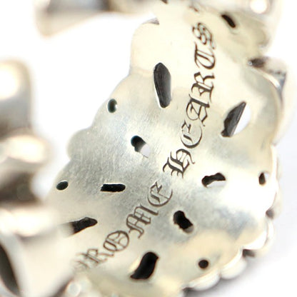 CHROME HEARTS Double Floral Cross Ring Silver 925 Size JP 24