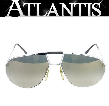 Christian Dior Teardrop Metal Silver Black Sunglasses Size 63□16