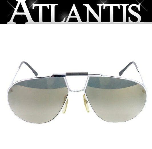 Christian Dior Teardrop Metal Silver Black Sunglasses Size 63□16
