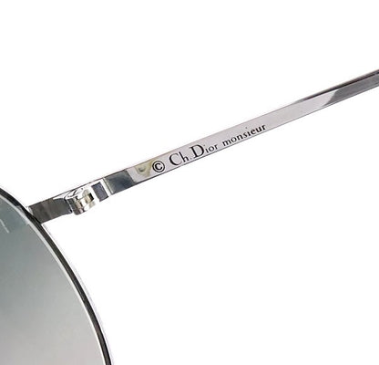 Christian Dior Teardrop Metal Silver Black Sunglasses Size 63□16