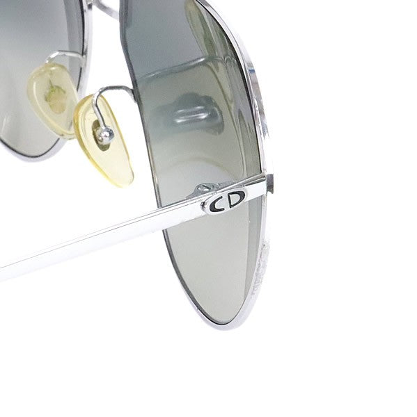 Christian Dior Teardrop Metal Silver Black Sunglasses Size 63□16