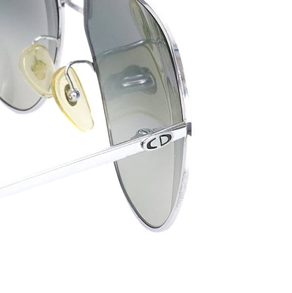 Christian Dior Teardrop Metal Silver Black Sunglasses Size 63□16
