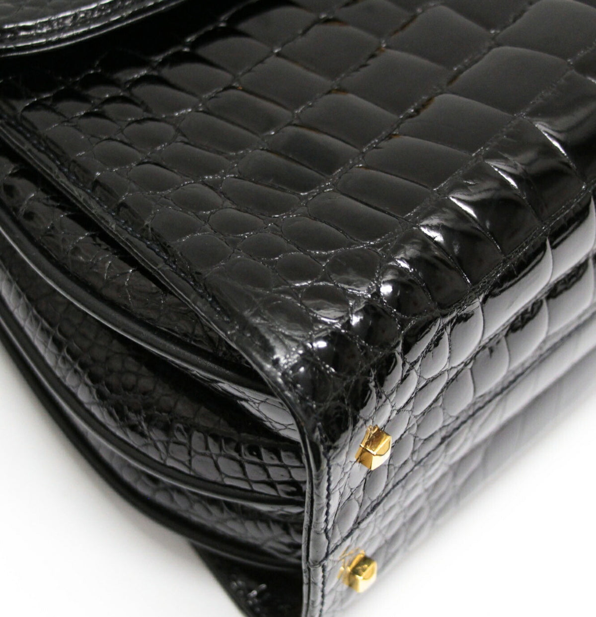 GUCCI Black Crocodile Shoulder Bag
