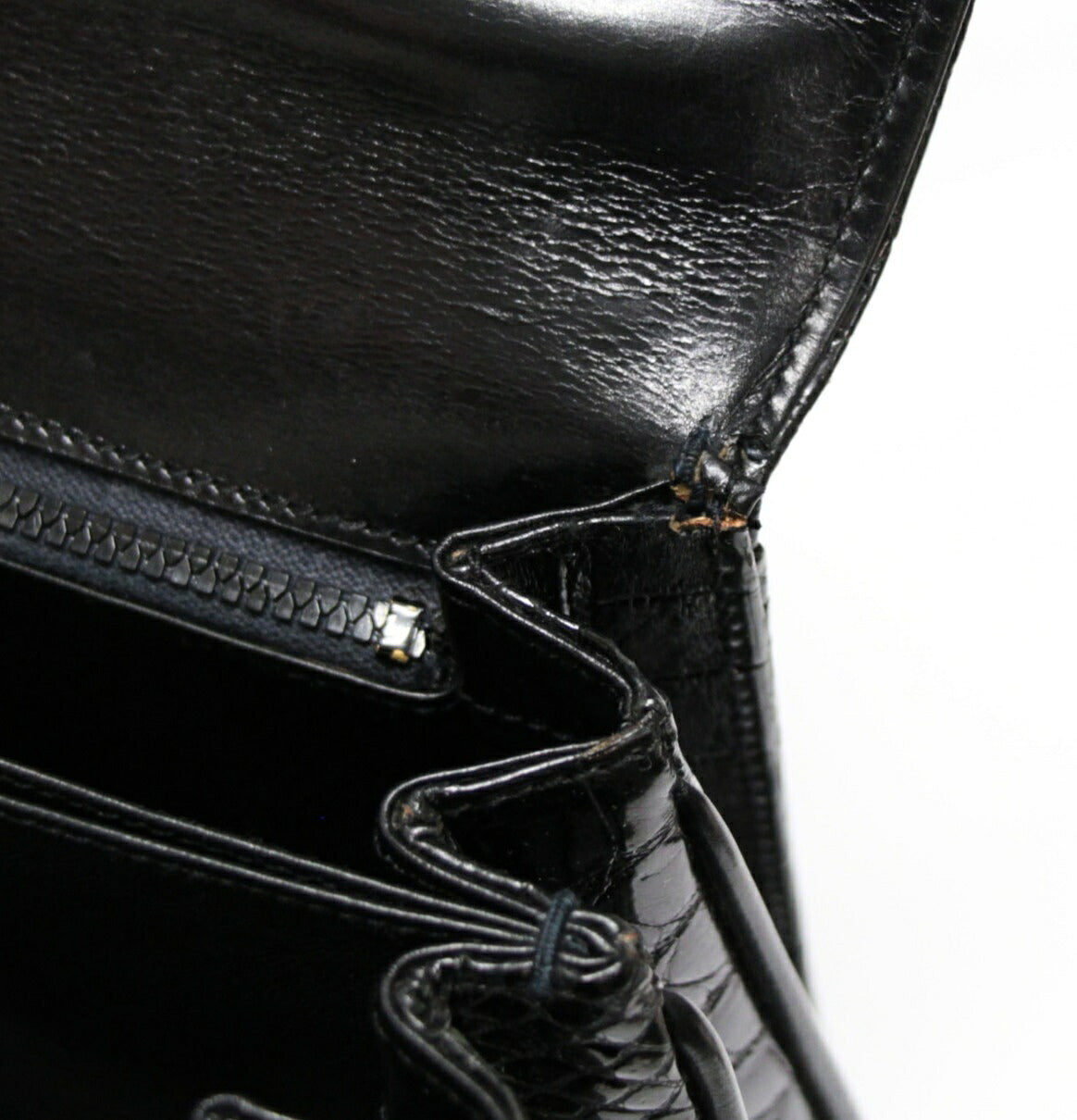 GUCCI Black Crocodile Shoulder Bag