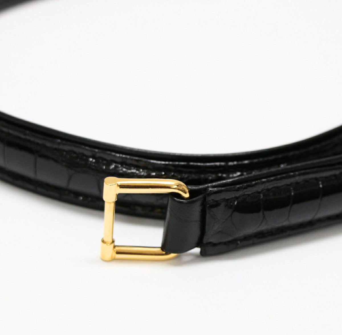 GUCCI Black Crocodile Shoulder Bag