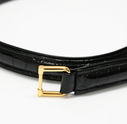 GUCCI Black Crocodile Shoulder Bag