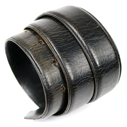 CHROME HEARTS 3PC Roller Leather Belt Black Size 30