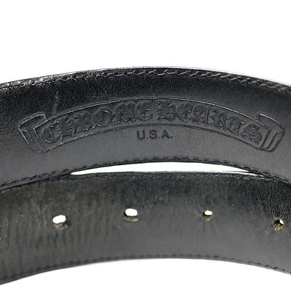 CHROME HEARTS 3PC Roller Leather Belt Black Size 30