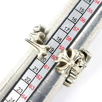 CHROME HEARTS 3CH Cross Ring Silver 925 Size JP 19