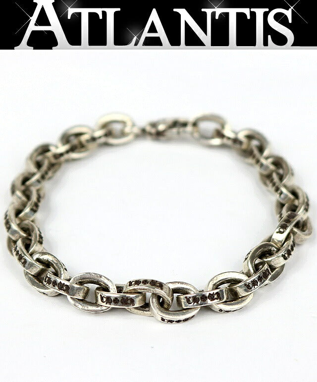 CHROME HEARTS Large Paper Chain 8 Inch Bracelet Silver 925