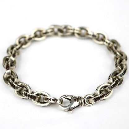 CHROME HEARTS Large Paper Chain 8 Inch Bracelet Silver 925