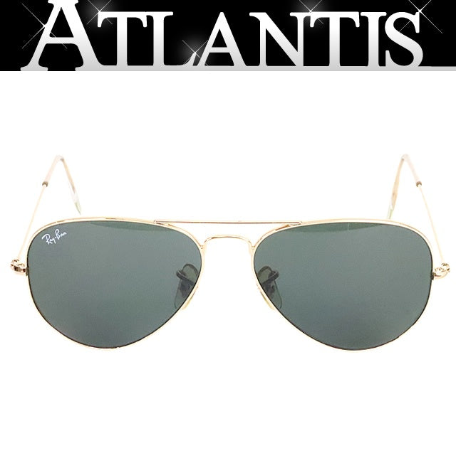 RayBan Gold Black Teardrop Sunglasses RB3025 Size 55□14