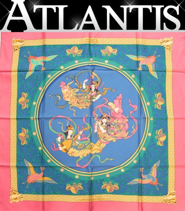 HERMES Carre 90 Nikko Toshogu Scarf Multi