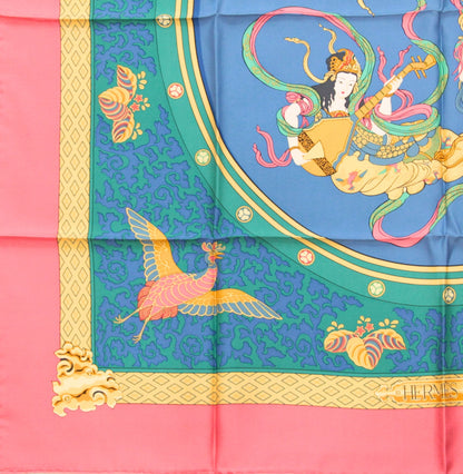 HERMES Carre 90 Nikko Toshogu Scarf Multi