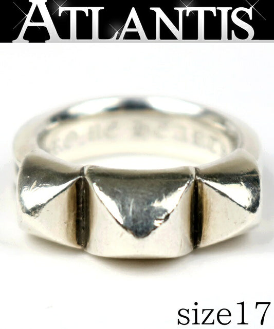 CHROME HEARTS Waxed Punk Silver Ring SV925 Size JP 17