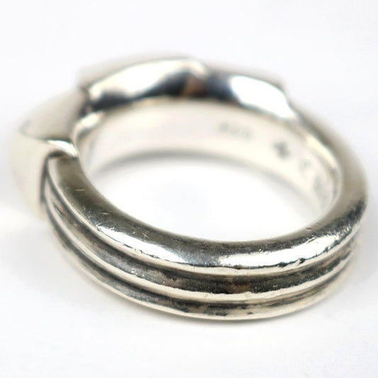 CHROME HEARTS Waxed Punk Silver Ring SV925 Size JP 17