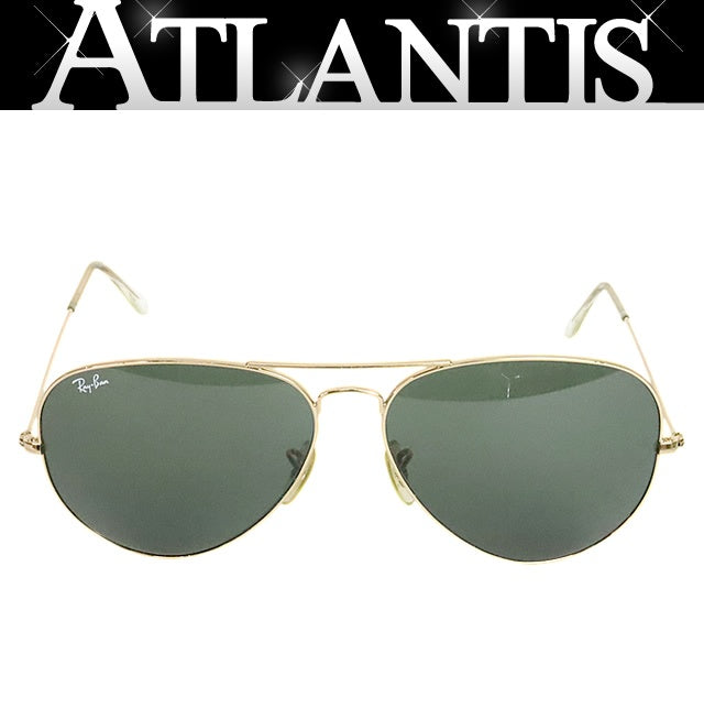 RayBan Gold Black Teardrop Sunglasses Size 62□14