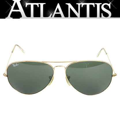 RayBan Gold Black Teardrop Sunglasses Size 62□14