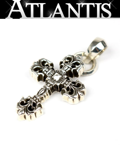 CHROME HEARTS XS Filigree Cross With Bale Charm Silver
