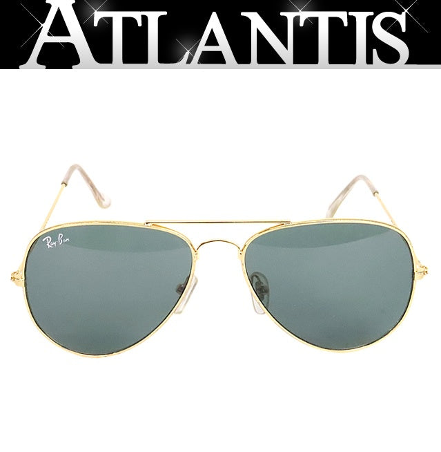 RayBan Gold Black Metal Teardrop Sunglasses