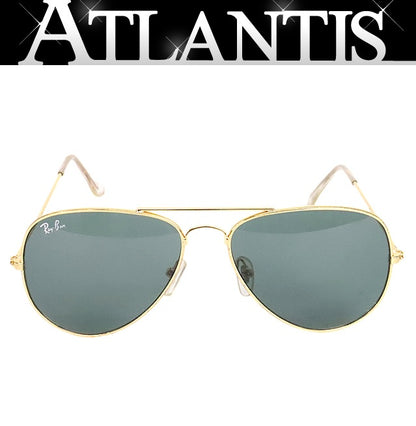 RayBan Gold Black Metal Teardrop Sunglasses