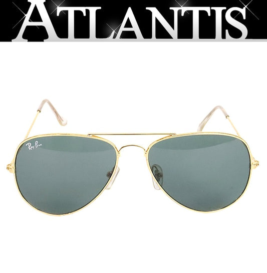 RayBan Gold Black Metal Teardrop Sunglasses