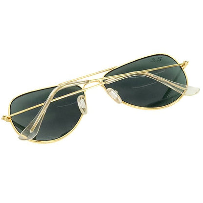 RayBan Gold Black Metal Teardrop Sunglasses