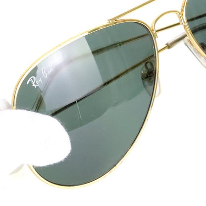 RayBan Gold Black Metal Teardrop Sunglasses