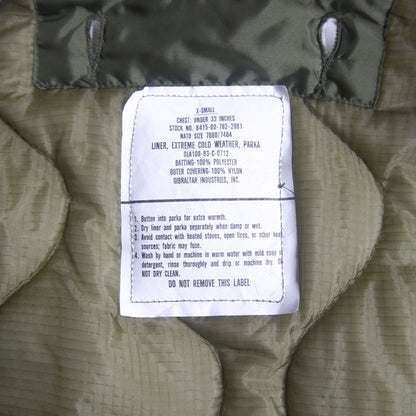 US ARMY 80s M-65 Fishtail Parka Full Set Size XS