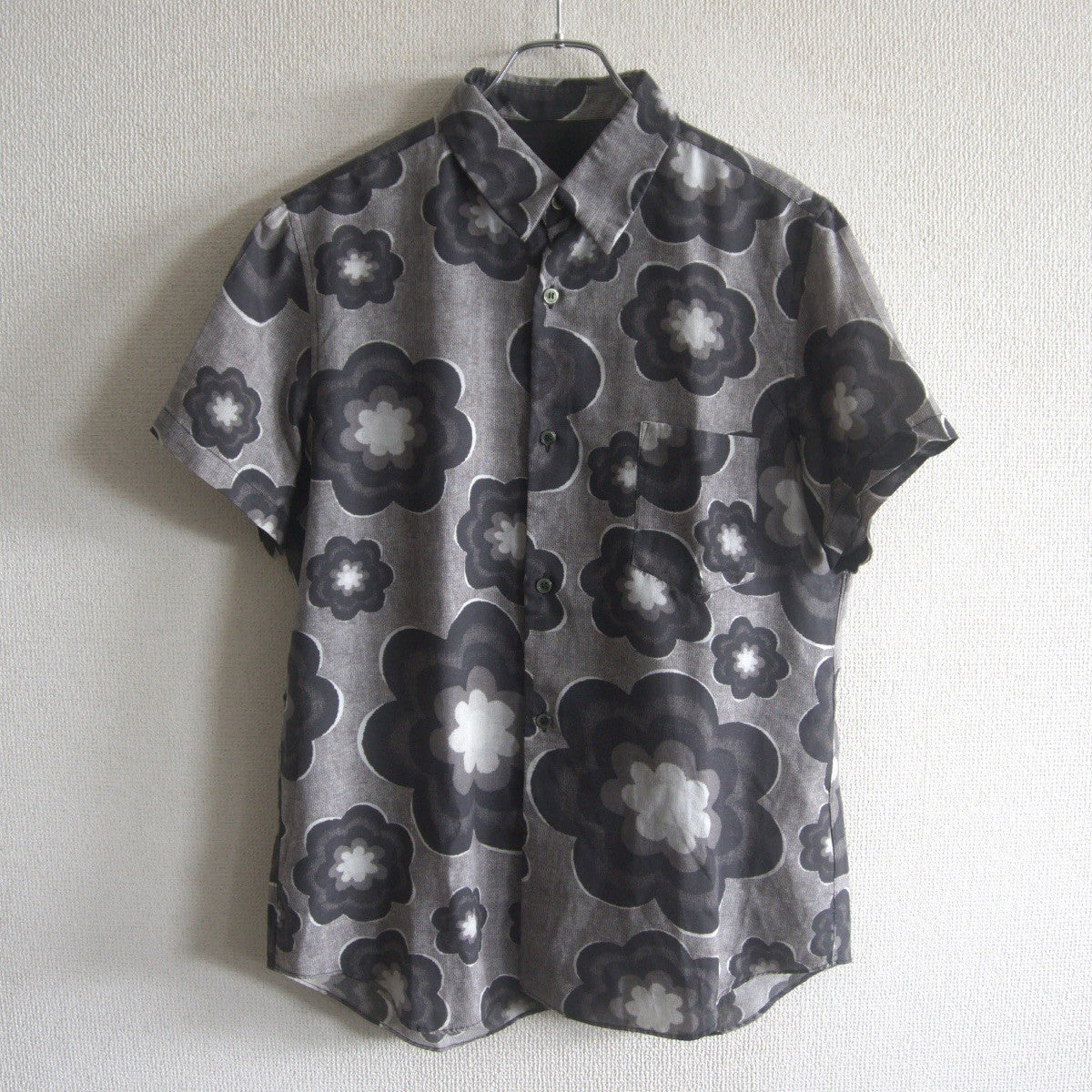 BLACK COMME des GARCONS Rayon Floral Print SS Shirt Size L