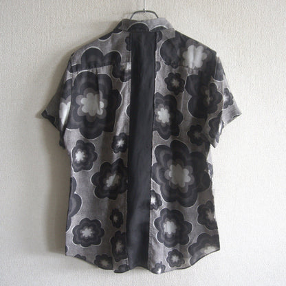 BLACK COMME des GARCONS Rayon Floral Print SS Shirt Size L
