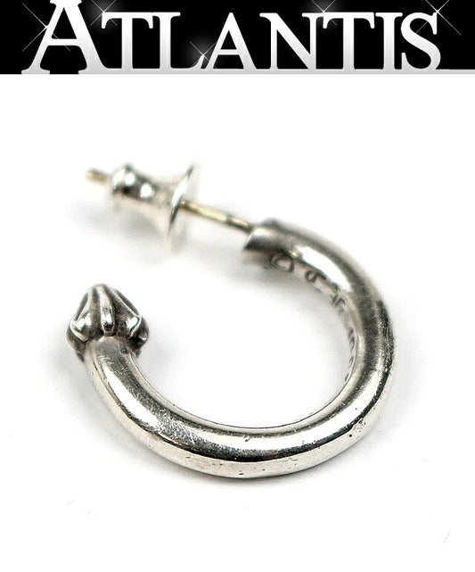 CHROME HEARTS Plain Hoop Earrings Silver