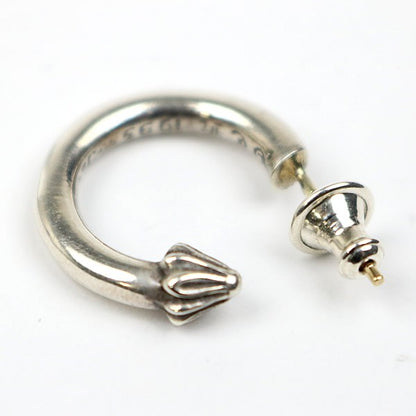 CHROME HEARTS Plain Hoop Earrings Silver