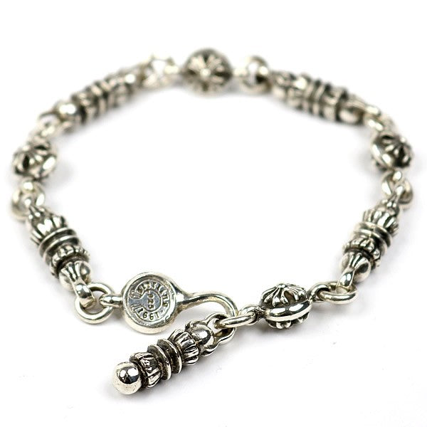 CHROME HEARTS Silver Cross Ball Barrel Bracelet.