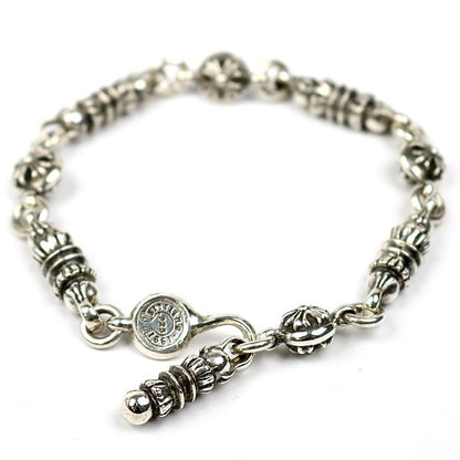 CHROME HEARTS Silver Cross Ball Barrel Bracelet.