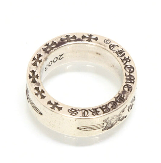 CHROME HEARTS Silver 925 Dagger Plus Spacer Ring Size JP 8