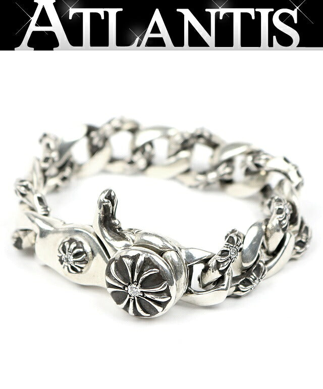 CHROME HEARTS Fancy After-Diamond Clip Bracelet Silver