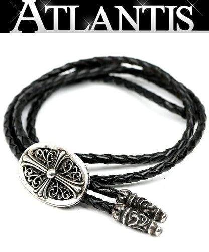 CHROME HEARTS Tiny Classic Leather Bolo Tie SV925 Necklace