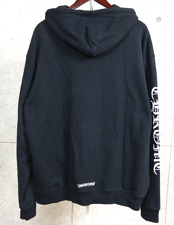 CHROME HEARTS Thermal Lined Old English Hoodie Black Size XL