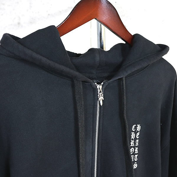 CHROME HEARTS Thermal Lined Old English Hoodie Black Size XL